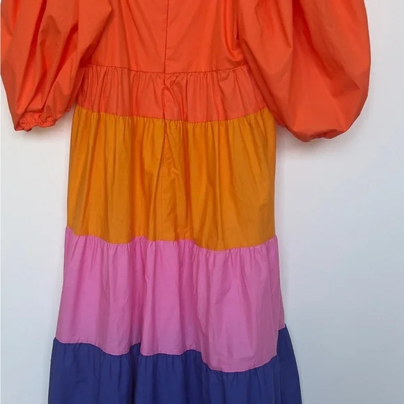 Farm Rio Anthropologie tiered colorblock maxi dress - Picture 5 of 5